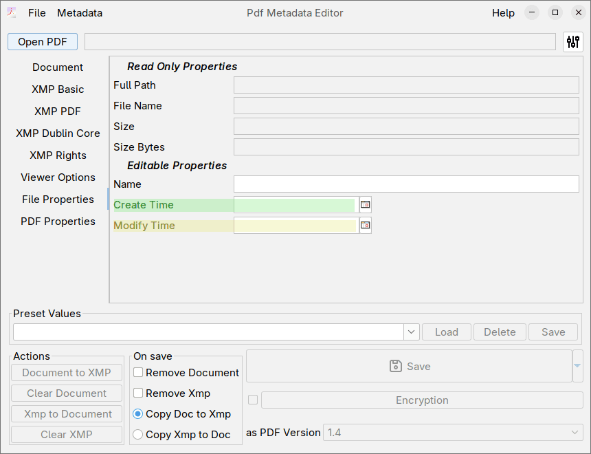 File Properties Tab