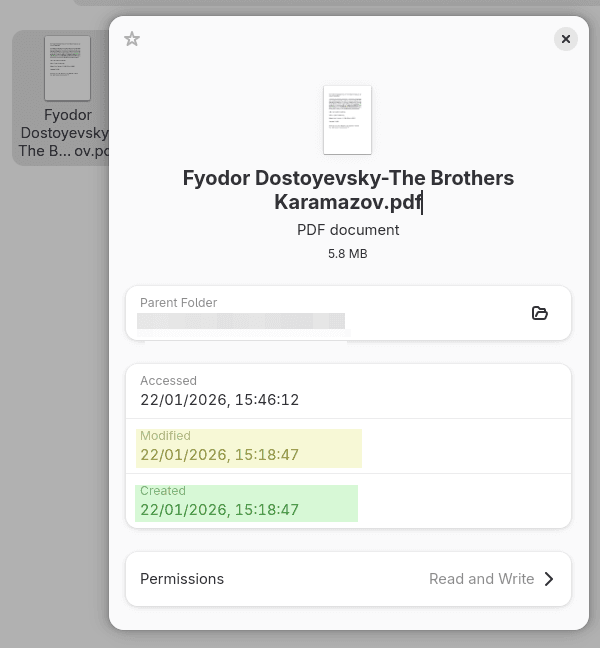 Files timestamps