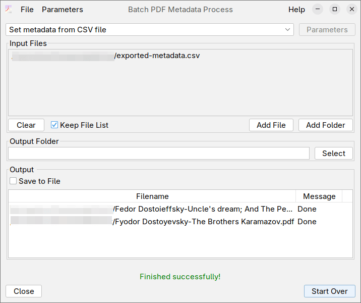 Import CSV Metadata