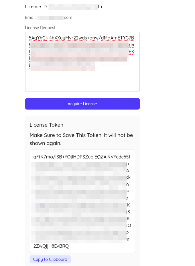 Offline License Page