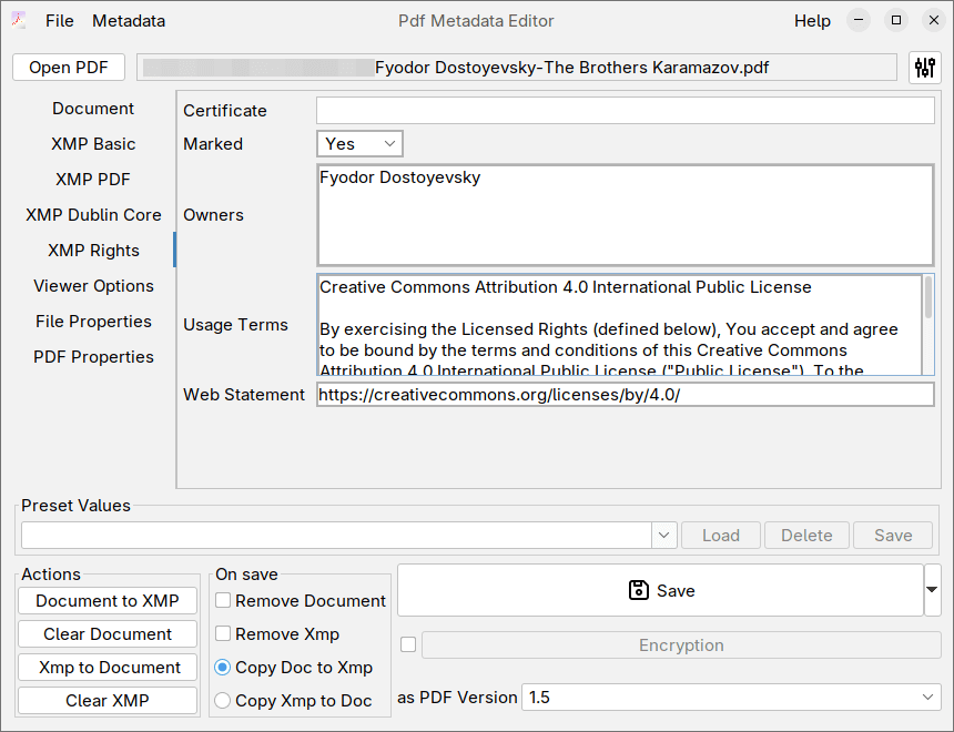 Xmp Rights screenshot